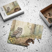 Dementia Puzzle, Adult 30-Piece Puzzle, Watercolor Owl in the Woods