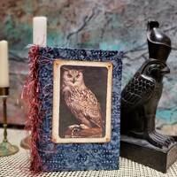Owl themed junk journal, blank book for writing, sketching, adding photos and memories.  For adult, 