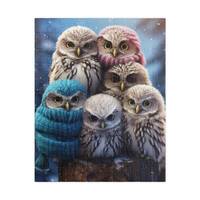 Owl Winter Portrait Puzzle 100, 500, or 1000 Pieces