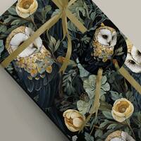 Barn Owls in the Woods Luxury Wrapping Paper Wedding or Birthday Decorative Gift Wrap Paper 100gsm
