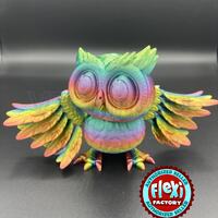 Articulated/Flexible Owl, Flexi Factory Authorized Reseller, Fun Toy for Kids 3D Printed