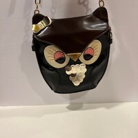 Vintage Ibiza Yenzi Small Owl Purse - Adorable Faux Leather Animal Crossbody Bag | Cute Owl Themed S