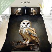 Owl Bedding Set, Duvet Set, Comforter Set Or Quilt Set, Owl Decor, Gift for Owl Lovers, Wildlife Dec