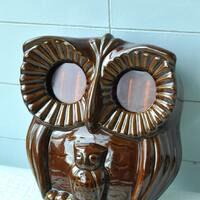 Vintage Tube clock Owl Ukraine mojolica ELEKTRONIKA Ceramic Wall
