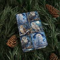 Owls Christmas Wrapping Paper, Christmas Owls Wrap, Christmas Owls , Christmas Owls Wrapping