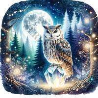 Magical Owl Clipart - 12 High Quality JPGs, Digital Paper Crafting, Digital Planner, Apparel, Waterc