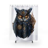 Steampunk Owl Shower Curtain