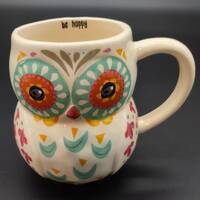 Eleanor the Owl mug "Be Happy" by Natural Life, discontinued mug cup, with the words "