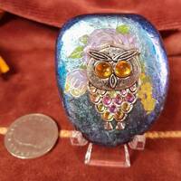 Whimsy Owl Painted Rock Gifts Decor Garden Shelf Mantle Knick Knacks Window Friends Pop Culture Uniq