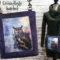 Purple Owl Cross-body Satchel