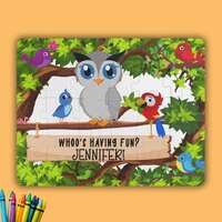 Jigsaw Puzzle for Kids, Personalized Owl Puzzle, Custom 30-Piece Birds Name Puzzle for Toddler, Cute