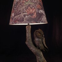 Limited Edition Original Signed Bronze Screech Owl~Bird Lamp~Light~Wildlife Sculpture~Statue~Wildlif