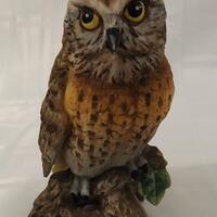 14cm Porcelain Owl Figurine from Japan