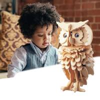 3D Wooden Owl Puzzle Home Decor, Owl Jigsaw Woodcraft Kit DIY Construction Puzzle Toys