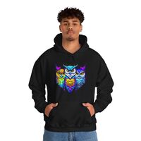 Neon owl sweater, warm,soft, comfortable.  Owl sweatshirt. Unique design. Stylish. Unisex Heavy Blen