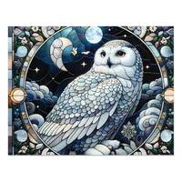 Snow Owl Stained Glass Jigsaw Puzzle (30, 110, 252, 500,1000-Piece)