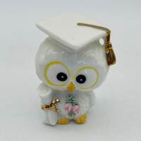 TM Wise Owl Graduate Bone China Figurine/Cake Topper/Graduation Party Decor