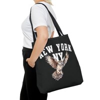 Flaco Tote Bag, NY Owl Flaco everyday bag for men women, Owl Lover gift, New York Owl tote, New York