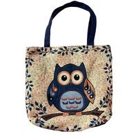 Vintage 1990s Owl Tapestry Tote Bag