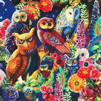 Night Owls Fabric - Nature - Robert Kaufman - 100% Cotton Fabric