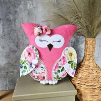 Owl stuffed animal, Pink throw pillows, Decorations house decor, Plush decoration ideas, Gift for ow