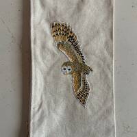 Hand Embroidered Owl Purse Clutch