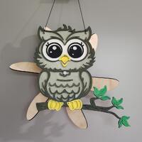 Owl wind spinner, laser cut file for 3mm wood, SVG instant download