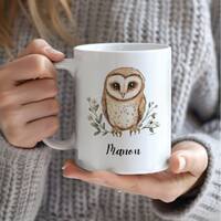 Custom Owl Mug, Owl Gifts For Owl Lovers, Gifts For Women, Ceramic 11oz Mug, Birthday, Name Mug, Mot