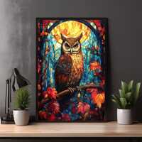 Stained Glass Owl Puzzle,  Home Decor, Puzzle Enthusiast, Relaxation Activity, Mindful Activity, 100