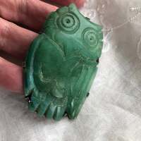 mexican jade owl brooch