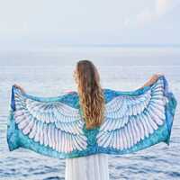 New Night Owl Wing Scarf, Acclaimed British Artist, polyester, cotton shawl, Mothers Day, gift for h