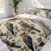 Owl blanket, Owl decor, Valentine's Day Gift, Sherpa Fleece Blanket, Warm Bed blanket, Gift for 