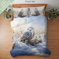 Snowy Owl Bedding Set, Duvet Set, Comforter Set Or Quilt Set, Owl Decor, Gift for Owl Lovers, Wildli