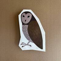 Owl - paper gift pouch, money envelope that doubles as greeting card for kids birthday, thank you, h