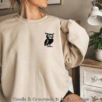 Athena Owl Symbol Greek God Labels Frontside Hoodie & Crewneck, Heavy Cotton Outerwear, Inspired