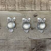 Metal Owl embellishment set, cabochons, pendants, charms ~ Assortments in antique bronze and silver