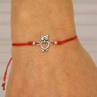 Owl bracelet, Adjustable bracelet, Sterling silver bracelet, Bracelet for woman, Silver Owl bracelet