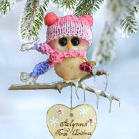 Baby's First Christmas Ornament Personalized First Christmas Owl Ornament Custom Baby Name Chris