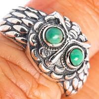 Turquoise Owl Ring: Sterling Silver, December Birthstone, Size 6