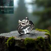 Sterling Silver Owl Ring: Gothic Bohemian Woodlands Jewelry