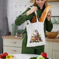 Magical Owl and Books Tote Bag