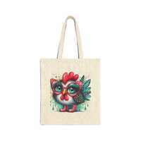 Whimsical Animal Tote Bag, Cute Hen & Owl Design, Eco-Friendly Shopping, Gift for Animal Lovers,