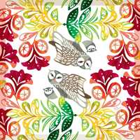 Owl & Bloom Silk Scarf
