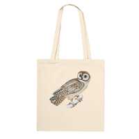 Vintage Owl Illustration Classic Tote Bag Natural | Eco-friendly Cotton Bag