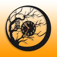 Wall Clock Owl, Non-ticking LARGE 12-18inch, Birds, Animals, Wall Art Decor, Gift #16