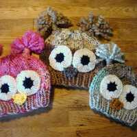 Owl Beanie for Kids, Babies, Adults, Tweed Stripe Owl Beanie, Hand Knit & Crochet Owl Hat, Photo