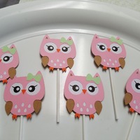 owl cupcake toppers, owl baby shower, owl birthday, owl party, owl centerpiece
