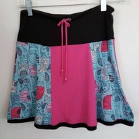 Girl's comfortable upcycled summer skirt/patchwork/girls/owl/spring/pink/blue/black/tee shirt sk