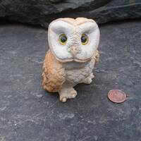 Vintage Barn Owl Figurine Resin Stone by UDC