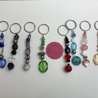 Keychains (4-4.5 inches bead length)(Many colors to choose from)(Owl keychain, Butterfly key chain, 